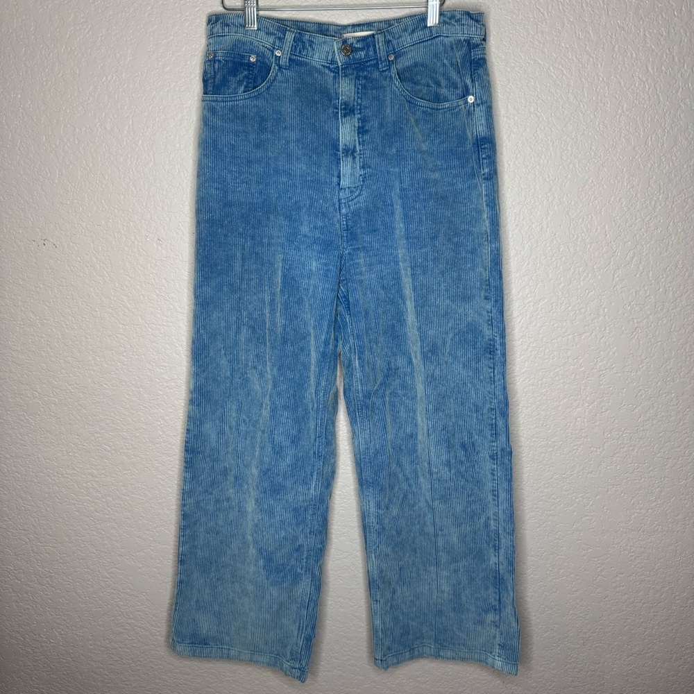 BDG Blue High Rise Wide Leg Corduroy Pants 32 - Picture 2 of 11